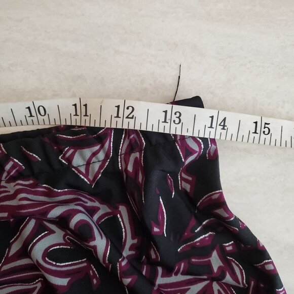 Chico's Skirt Womens 1 US 8 Black Purple Slinky Pull on Wrinkle resistant Silver - Picture 4 of 11